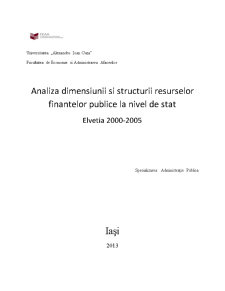 Analiza dimensiunii și structurii resurselor finanțelor publice la nivel de stat Elveția 2000-2005 - Pagina 1