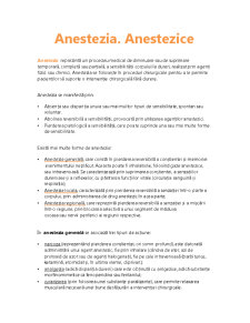 Anestezia - Anestezice - Pagina 1