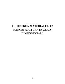 Obținerea Materialelor Nanostructurate zero-dimensionale - Pagina 1