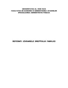 Izvoarele Dreptului Familiei - Pagina 1