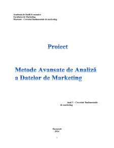 Metode Avansate de Analiză a Datelor de Marketing - Pagina 1