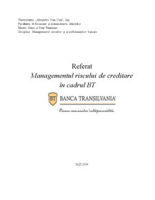 Managementul riscului bancar în cadrul Băncii Transilvania - Pagina 1