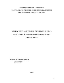 Delincvența juvenilă în mediul rural. asistența și consilierea minorului delincvent - Pagina 2
