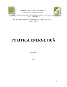 Politica Energetică - Pagina 1