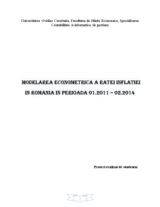 Modelarea econometrică a ratei inflației în România în perioada 01.2011 - 02.2014 - Pagina 1
