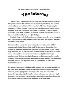 The Advantages And Disadvantages of Using The Internet - Pagina 1