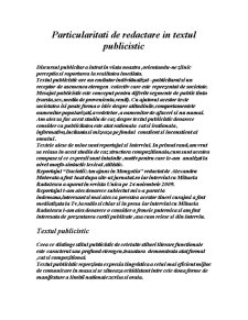 Particularități de redactare în textul publicistic - Pagina 1