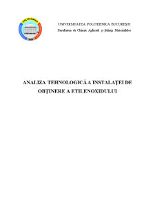 Analiza Tehnologică a Instalaței de Obținere a Etilenoxidului - Pagina 1