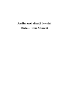 Analiza unei situații de criză. Dacia - Uzina Mioveni - Pagina 1