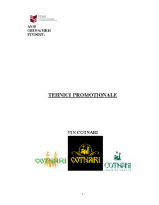 Tehnici promoționale - vin Cotnari - Pagina 1