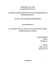 Sancțiunile Penale Aplicate Fucționarilor Publici și Demnitarilor Publici - Pagina 1