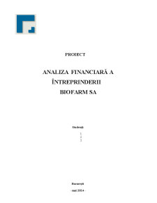 Analiza Financiară a Întreprinderii Biofarm SA - Pagina 1