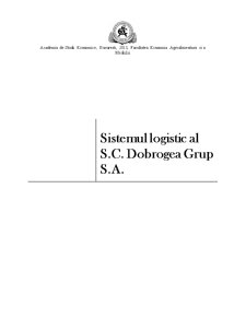Sistemul Logistic al SC Dobrogea SA - Pagina 1