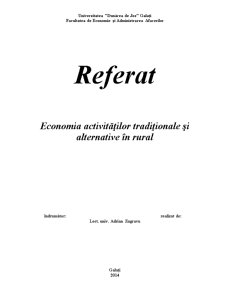 Economia Activităților Tradiționale și Alternative în Rural - Pagina 1