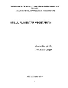 Stilul Alimentar Vegetarian - Pagina 1