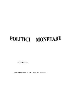 Politici Monetare - Pagina 1