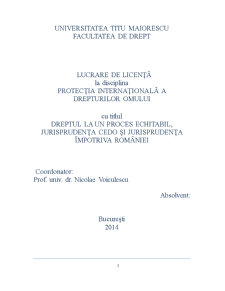 Dreptul la un proces echitabil, jurisprudența CEDO și jurisprudența împotriva României - Pagina 1
