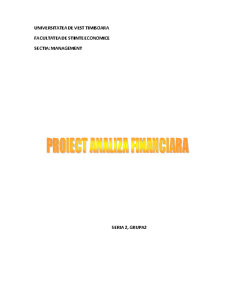 Proiect analiza financiară - SC Conf Ramona SRL - Pagina 1
