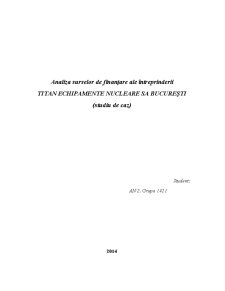 Analiza surselor de finanțare ale întreprinderii Titan - Echipamente Nucleare SA București - Pagina 1