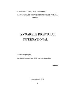 Izvoarele Dreptului Internațional - Pagina 1