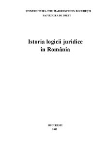 Istoria Logicii Juridice în România - Pagina 1