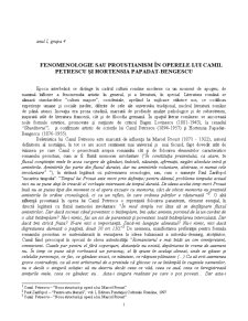 Fenomenologie sau Proustianism în Operele lui Camil Petrescu și Hortensia papadat-bengescu - Pagina 1
