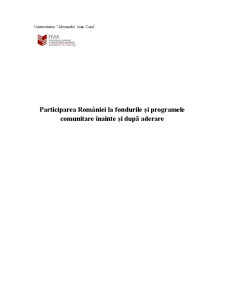 Participarea României la fondurile și programele comunitare înainte și după aderare - Pagina 1