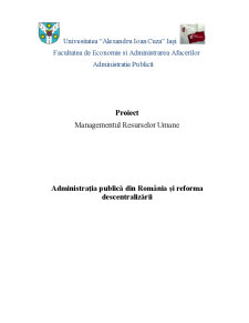 Administrația Publică din România și Reforma Descentralizării - Pagina 1