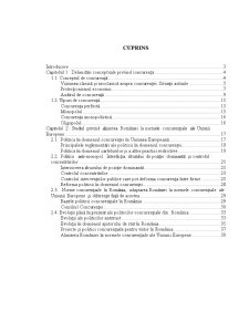 Alinierea României la normele concurențiale UE - Pagina 1