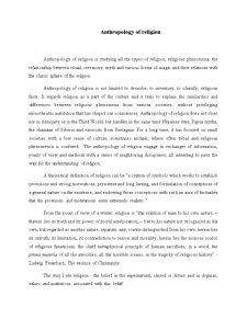 Anthropology of Religion - Pagina 1