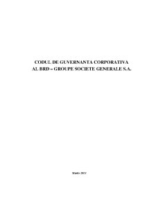 Codul de guvernanță corporativă al BRD - Groupe Societe Generale SA - Pagina 1