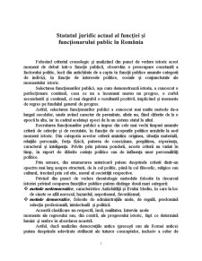 Statutul Juridic Actual al Funcției și Funcționarului Public - Pagina 1
