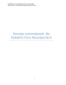 Secvențe Conversaționale din Perspectiva Pragmatică - Pagina 1