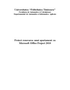 Renovarea unui Apartament cu Microsoft Office Project 2010 - Pagina 1