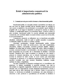 Rolul și importanța comunicării în administrația publică - Pagina 1
