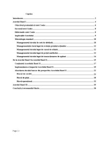 Studiu comparativ al eficienței procesului de adecvare a capitalului - prevederile acordului Basel I, Basel II, Basel III - Pagina 2