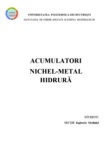 Acumulatori nichel-metal Hidrură - Pagina 1