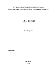 Plan de Afacere - Riso Club - Pagina 1