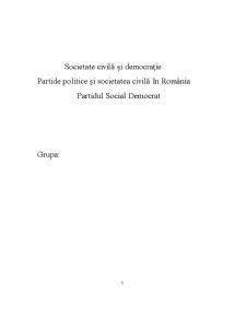 Societate civilă și democrație - partide politice și societatea civilă în România - Partidul Social Democrat - Pagina 1
