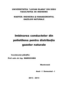 Imbinarea Conductelor din Polietilena Pentru Distribuția Gazelor Naturale - Pagina 1