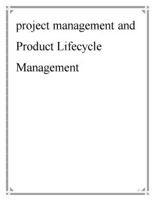 Project Management and Product Lifecycle Management - Pagina 1