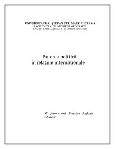 Puterea Politică în Relațiile Internaționale - Pagina 1
