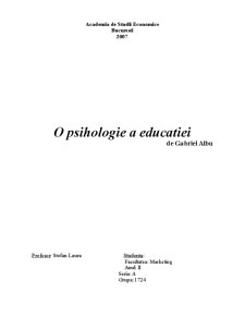 O psihologie a educației de Gabriel Albu - Pagina 1