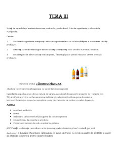 Aditivi și Ingrediente. Teme de Seminar - Pagina 1