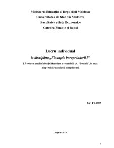 Raport financiar al întreprinderii SA Bucuria - Pagina 1