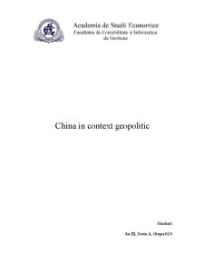 China în Context Geopolitic - Pagina 1