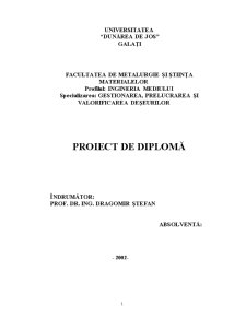 Studii și cercetări privind îmbunătățirea parametrilor instalației de valorificare a zgurei de oțelărie de la CS Ispat Sidex SA Galați - Pagina 1