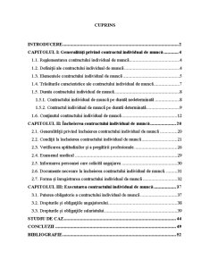 Încheierea și executarea contractului individual de muncă - Pagina 1