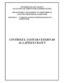 Controlul sanitar-veterinar al laptelui bătut - Pagina 1