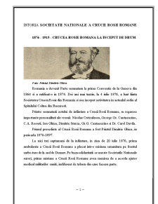 Istoria societății naționale a Crucii Roșii Române - Pagina 1